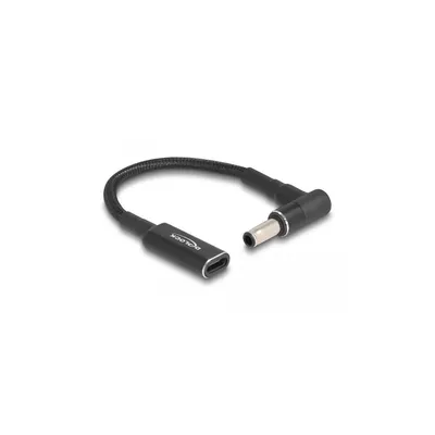Produktbild von DeLOCK Adapterkabel für Notebook Ladekabel USB Type-C Buchse zu Samsung 5,5 x 3,0 mm Stecker 90° gewinkelt 15 cm, Laptop, Drinnen, 19.5 V, 3 A, USB Typ-C, Schwarz