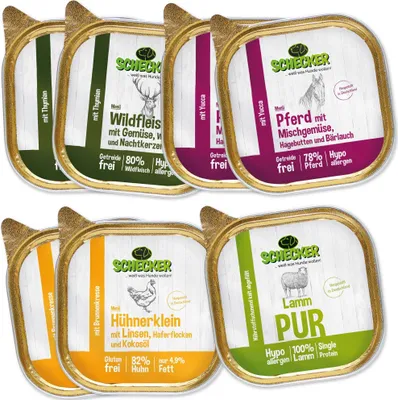 Produktbild von 7x200g Schecker - Hundemenü - 7 auf einen Streich - Nassfutter - Hundefutter