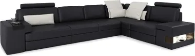 Produktbild von Ledersofa Sofa Modernes Polster Leder Design Ecksofa Couch Textil Wohnlandschaft