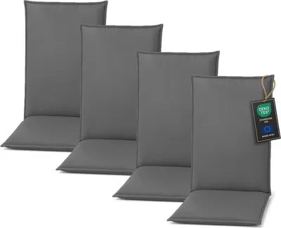 Zdjęcie produktu dla Pillows24 Poduszka na krzesła ogrodowe -120x50x8 cm / Ciemnoszary - Poduszka, siedzisko na krzesło, poduszka na siedzisko do mebli ogrodowych, krzesła ogrodowe