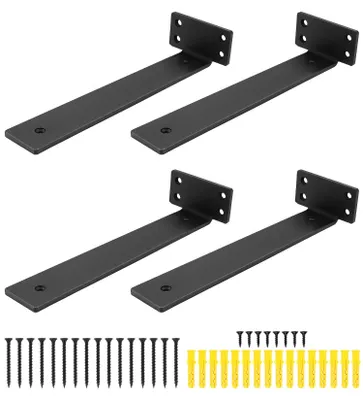 Zdjęcie produktu dla Solidchoice - Zestaw 4 solidnych uchwytów ściennych do półek, 25 cm