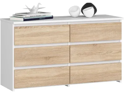 Produktbild von Kommode CL100 - 6 Schubladen - Holz - Weiß - 100 x 35 x 57 cm - Minimalistisch Modern