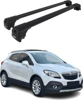Image de Barres De Toit Transversales pour Opel Mokka 2012-2020 Aluminium Noir ABE