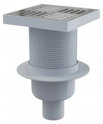Obrázok produktu pre Podlahová vpusť priama DN50, mriežka nerez 150mm, vodná uzávera