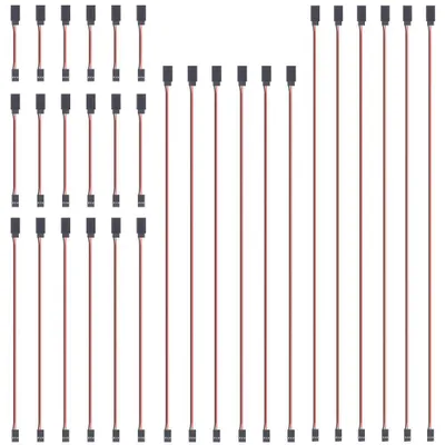 Image de Câble d'extension pour servo 30 pièces JR Futaba 3 broches 10, 15, 30, 50, 60 cm 22 AWG pour voitures RC, drones, avions, hélicoptères et modélisme