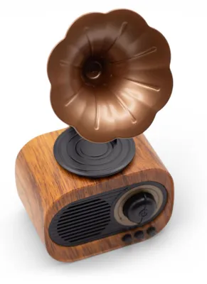 Productafbeelding van Mini-gramofoon in retro-stijl - Bluetooth en FM-radio - 5 watt x 1