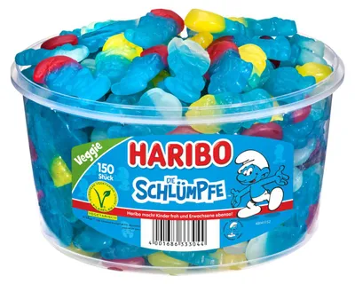 Haribo Aktionspaket Eine Mischung aus 8 verschiedenen Dosen 10005g - Die Schlümpfe