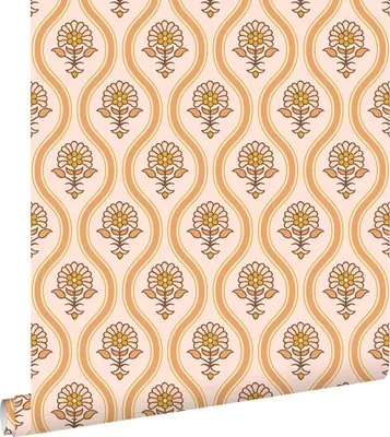 Obrázek produktu pro ESTAhome tapeta květinový vzor oranžová a béžová 50 x 900 cm