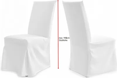 Produktbild von TexDeko Universal Stuhlhussen für extra hohe Lehne bis 116cm PARIS PLUS Weiß