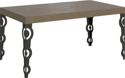 Produktbild von Karamay ausziehbarer Tisch 160/420x90 cm taubengrau mit anthrazitfarbenen Beinen