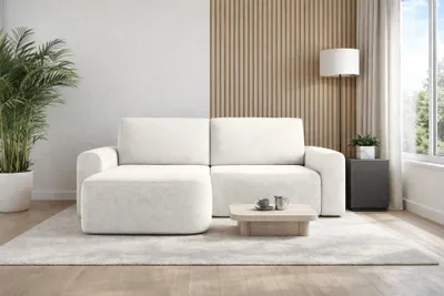 Produktbild von AX LIVING Sofa 250 cm Breit mit Schlaffunktion Otterton in Creme L
