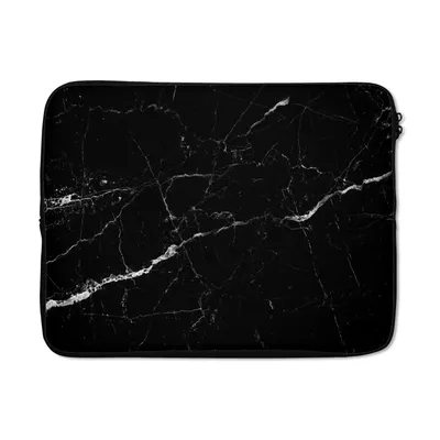 Produktbild von MuchoWow® Laptop Hülle 17 Zoll Laptoptasche Marmor - Schwarz - Marmoroptik - Weiß - Luxus - Stein - Zipper - Schutzabdeckung - Reisen zubehör