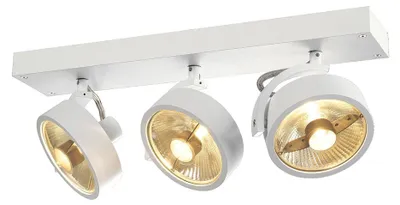 Immagine prodotto di Plafoniera Kalu con 3 faretti sulla barra, Variante: 450 x 180 x 90 mm, 3 x 75 W, bianco