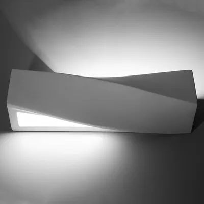 Obrázek produktu pro SOLLUX Lighting Lamp De Wand De Keramik Sigma | Všestranný moderní design | Vyměnitelná žárovka E27, 1 x 60 W | Bílá, 42 x 12 x 14 cm
