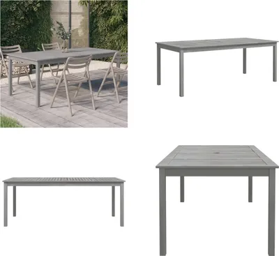 Produktbild von vidaXL Gartentisch Grau 200x100x75 cm Massivholz Akazie - Gartentisch - Gartentische - Gartenmöbel - Tisch