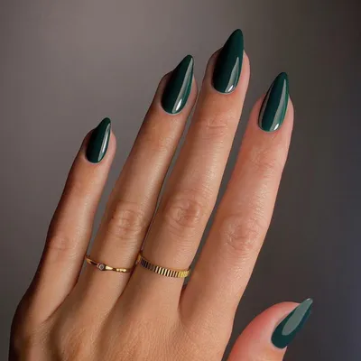 Productafbeelding van Press-on nagels, amandelvorm, donkergroen, gel, 24 stuks