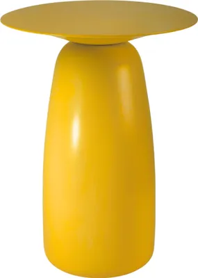 Produktbild von Beistelltisch BAOBAB 44 / Kaffeetisch - Sofatisch - Laptoptisch - Nachttisch - Pflanzentisch / Oval 32 x 44 / Gedrechseltes massives Buchenholz / Gelb