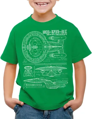 Produktbild von style3 NCC 1701 D Blaupause T-Shirt Kinder star