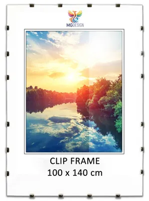 Produktbild von MG Design Cliprahmen 100 x 140 cm - rahmenloser Bilderrahmen mit Acrylglas & HDF Rückwand - für Fotos, Poster & Puzzle, vertikal & horizontal