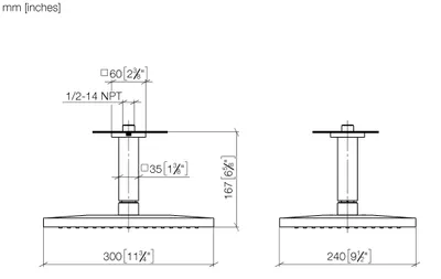 Produktbild von Dornbracht Regenbrause mit Deckenanbindung, Regenbrause 300x240mm, 28775980-27