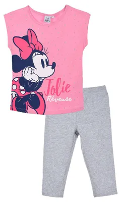 Produktbild von Minnie Mouse Kinder Mädchen Sommer Schlafanzug kurzarm T-Shirt + Hose , Größe:116