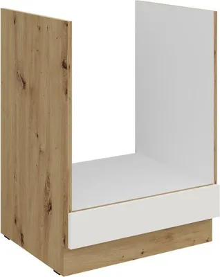 Produktbild von LUNARA Ofenschrank – Breite 60 cm, Weiß/Eiche (handwerklich)