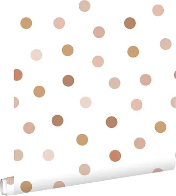 Produktbild von ESTAhome Tapete Punkte Terrakotta und Weiß 53 cm x 10.05 m