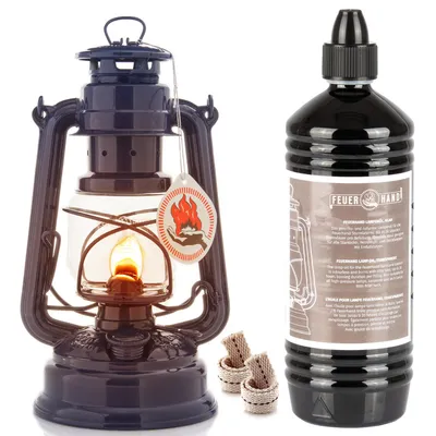 Produktbild von Feuerhand 276 Blau Sturmlaterne + 1 Liter Öl + 2x Ersatzdocht
