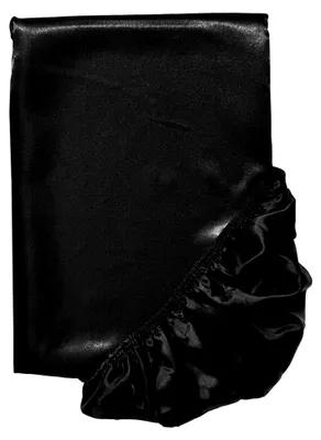 Produktbild von Glanz Satin Spannbetttuch ca. 140x200 cm in schwerer Qualität, edel und fein fließend (schwarz)