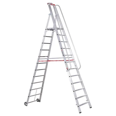 Produktbild von Euroline Premium 32677 Stufenstehleiter mit großer Standplattform 12 Stufen