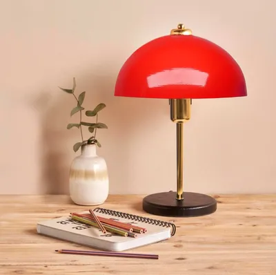 Produktbild von Opviq, AYD-3680,Tischlampe, Rot, MEDAILLENKÖRPER, 23 x 23 x 38 cm