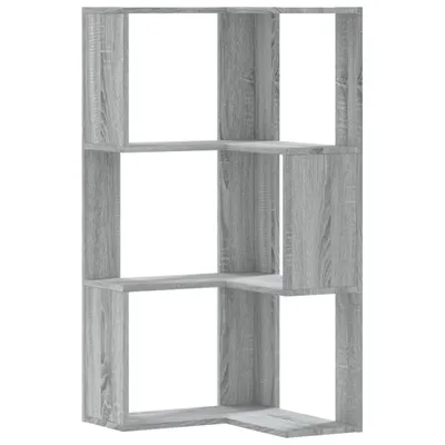 Obrázek produktu pro vidaXL Rohová knihovna 3 police Grey Sonoma 50x50x102 cm Materiál na bázi dřeva