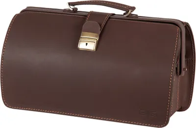 Produktbild von Arzttasche Heston, Echtleder, dunkelbraun, Außenmaße: ca. 43 x 17 x 23 cm