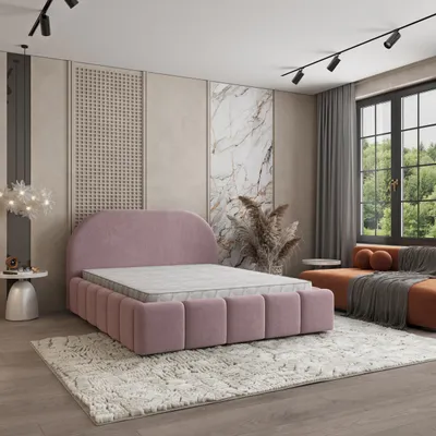 Produktbild von Masseno Polsterbett FLUSSO 120x200 cm, Polsterbett mit Bettkästen -Rosa, SORO 61