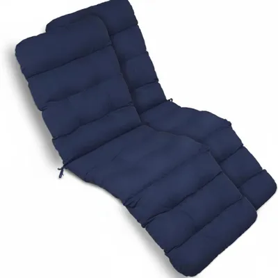 Produktbild von Beautissu 2X Bequeme Liegenauflage Deckchair, 200x50x8 cm, Blau