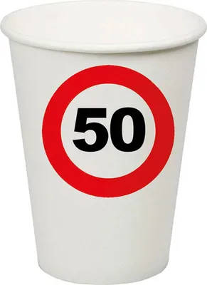 Produktbild von Pappbecher Verkehrsschild #50 | 250ml/8Stk.