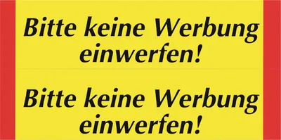 Produktbild von Aufkleber \'Bitte keine Werbung einwer