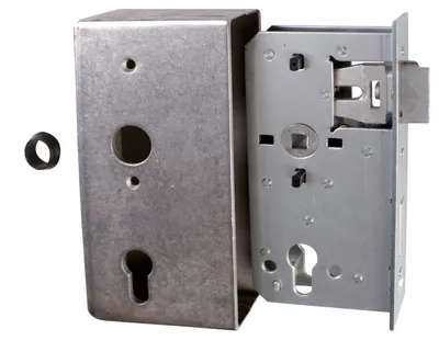 Immagine prodotto di Alberts 413453 Valigetta per serratura, con serratura zincata, in acciaio, arretrata di 55 mm, 185 x 90 x 34 mm