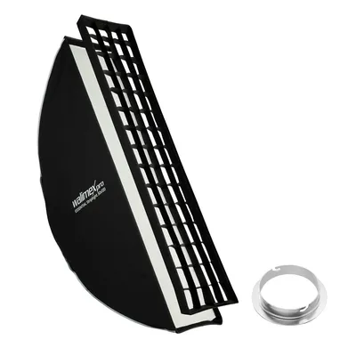 Image de Walimex pro Essential Striplight Softbox 30x120cm + adaptateur Elinchrom (15,2 cm) – Rotation 360°, montage facile, avec grille, adaptateur Bowens, sac de transport