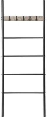 Immagine prodotto di Portasciugamani con 5 ganci, 60 x 177 cm, colore greige e nero