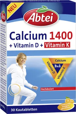 Produktbild von ABTEI Calcium 1400 Plus D3 & K, 30 St KTA