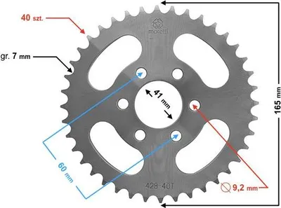 Produktbild von Moretti 40/428 Hinterradritzel für ATV 150