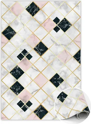 Produktbild von Vinylteppich für Innenräume Marmorquadrate 150x225