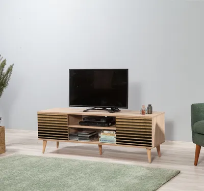 Obrázek produktu pro Skye Decor, Truva-220, TV stolek, dub Sonoma, 100 % MELAMINEM POVLÁKNĚNÁ DESKA, 140 x 40 x 50 cm