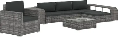 Immagine prodotto di Set Divani da Giardino 8 pz con Cuscini in Polyrattan Grigio