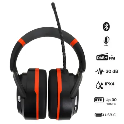 Produktbild von Boxer® Elektronischer Kapselgehörschutz mit Bluetooth 5.3 – DAB+ & FM Radio – Mikrofon – 30 dB SNR – IPX4 – 30 Std. Akku – EN352