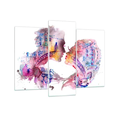 Produktbild von Bilder auf glas - Paar Liebe Frau urban - 130x100cm - Glasbilder - Wandbilder - Kunstdruck - zum Aufhängen bereit - Wanddekoration aus Glas - Glas Bilder - Wandbild auf Glas - GCB130x100-3132