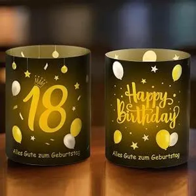 Produktbild von Windlicht Tafeldecoratie Set 12 Stück - für 18e Geburtstag - Feestversiering für Geburtstag & Diner