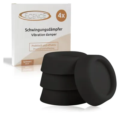 Produktbild von ECENCE Schwingungsdämpfer Waschmaschine 4er Set Vibrationsdämpfer Gummi-Füße Schwarz für Trock