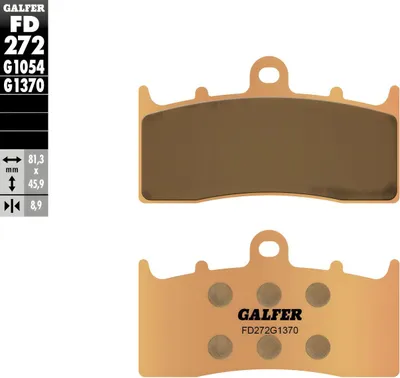 Immagine prodotto di Set pastiglie freno Galfer 2x FD272G1370 Metallo sinterizzato STREET anteriore per BMW K R GT GTL ABS LT Integral Sport 1200 - 1600 ccm Bj. 2001 - 2023